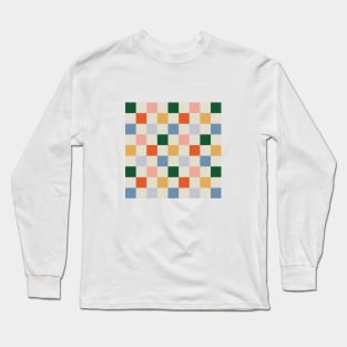 Checkerboard pattern RAINBOW Long Sleeve T-Shirt